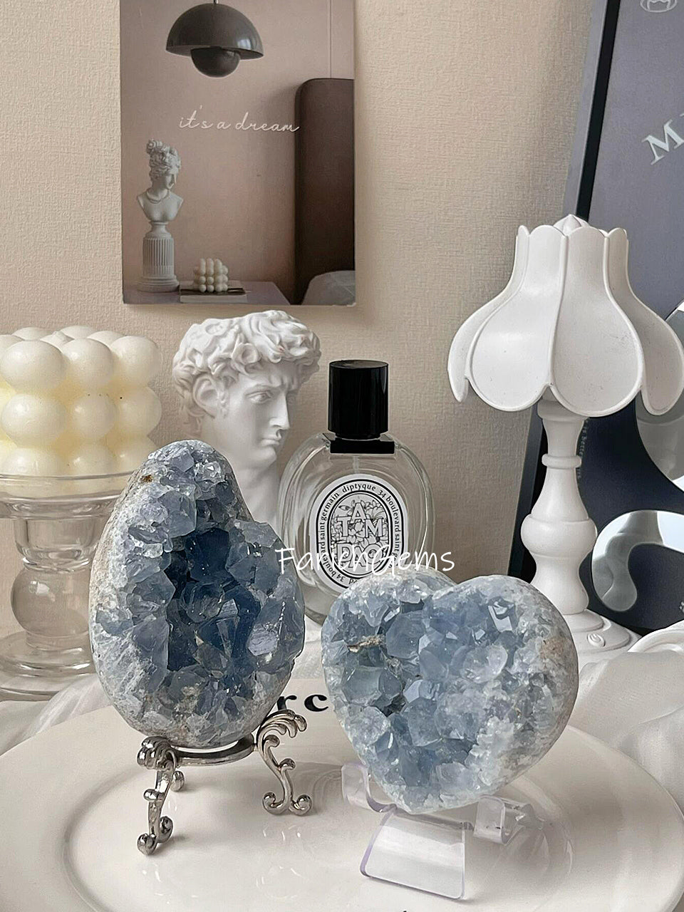 Natural Celestine Raw Stone, Blue Celestite Raw Stone