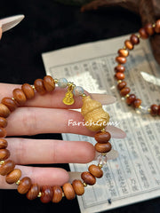 Cliff Cypress Barbie Sandalwood Beaded Crystal Bracelet