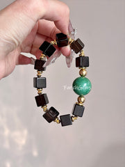 Raw Ore Turquoise Smoky Quartz Beaded Crystal Bracelet