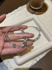 Lake Blue Aquamarine Beaded Crystal Bracelet 7mm