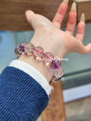 Purple Super 7 Beaded Crystal Bracelet 12.5mm