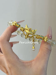 Citrine Fox Mask Copper Accessories Beaded Crystal Bracelet 8mm