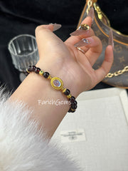 Garnet Beaded Crystal Bracelet 8mm