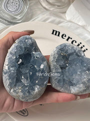 Natural Celestine Raw Stone, Blue Celestite Raw Stone
