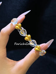 Clear Quartz Love Shaped Copper Accessories Beaded Crystal Bracelet