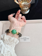 Raw Ore Turquoise Smoky Quartz Beaded Crystal Bracelet