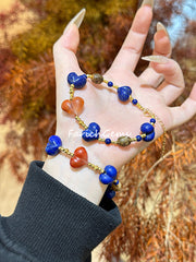Lapis Lazuli South Red Agate Agarwood Beaded Crystal Bracelet